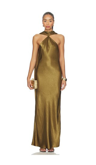 Amanda Uprichard x REVOLVE Ashton Maxi Dress in Olive. - size S | Revolve Clothing (Global)