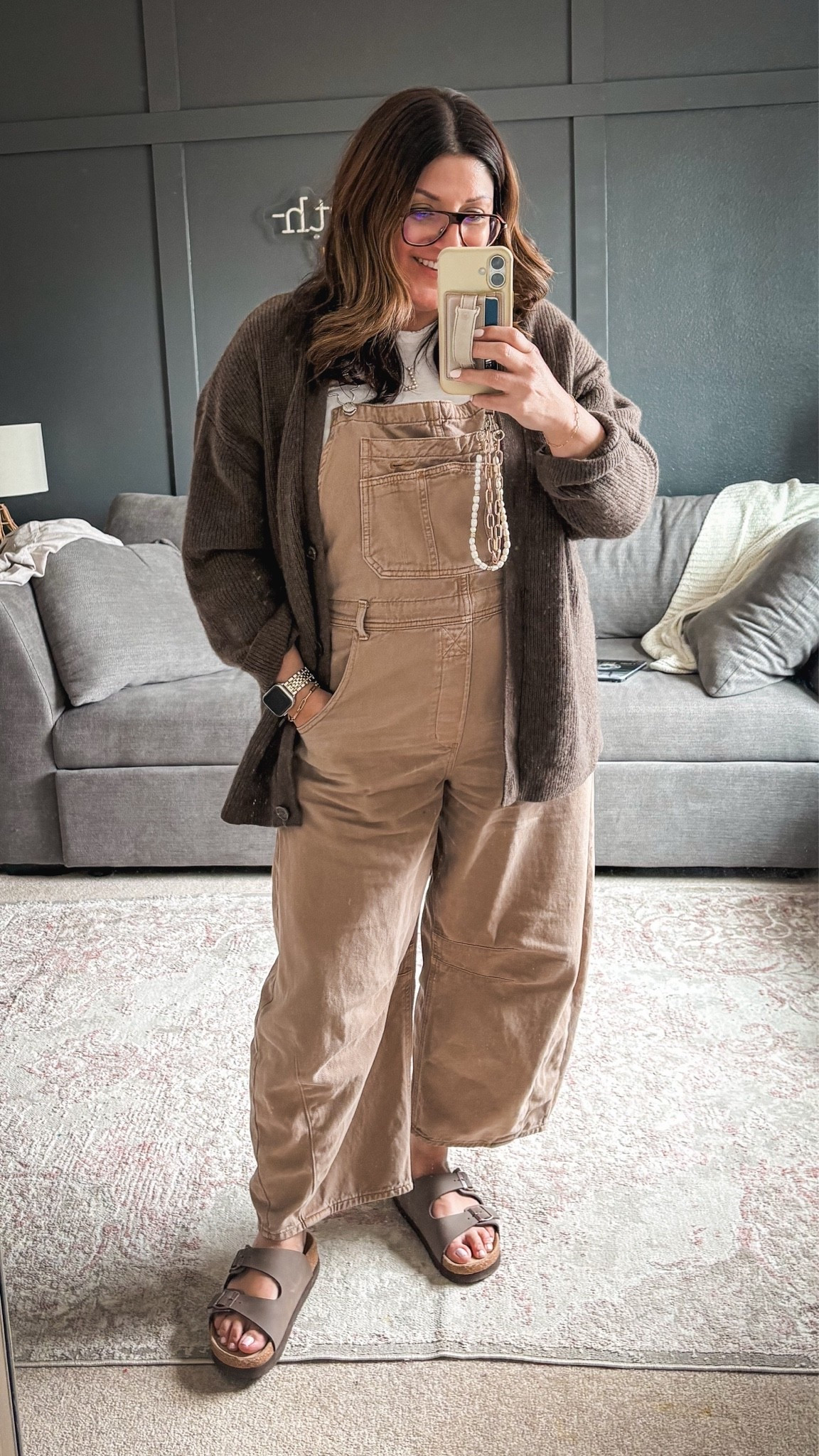 Today’s ootd:
Gap overalls - L
Quince cardi - XL
Fitory sandals

#LTKootd #LTKMidsize #LTKOver40