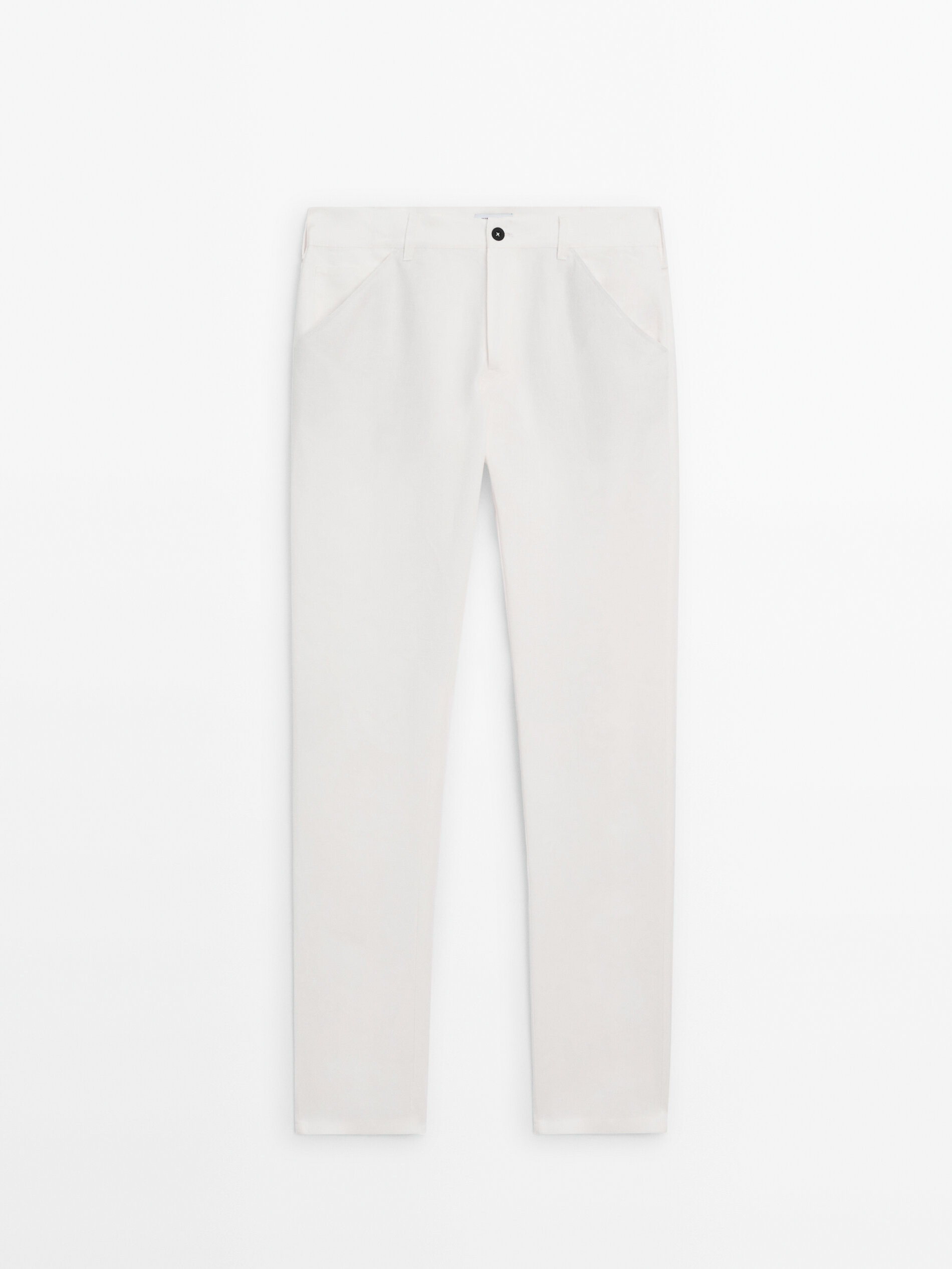 Wide fit 100% linen trousers -Studio | Massimo Dutti US