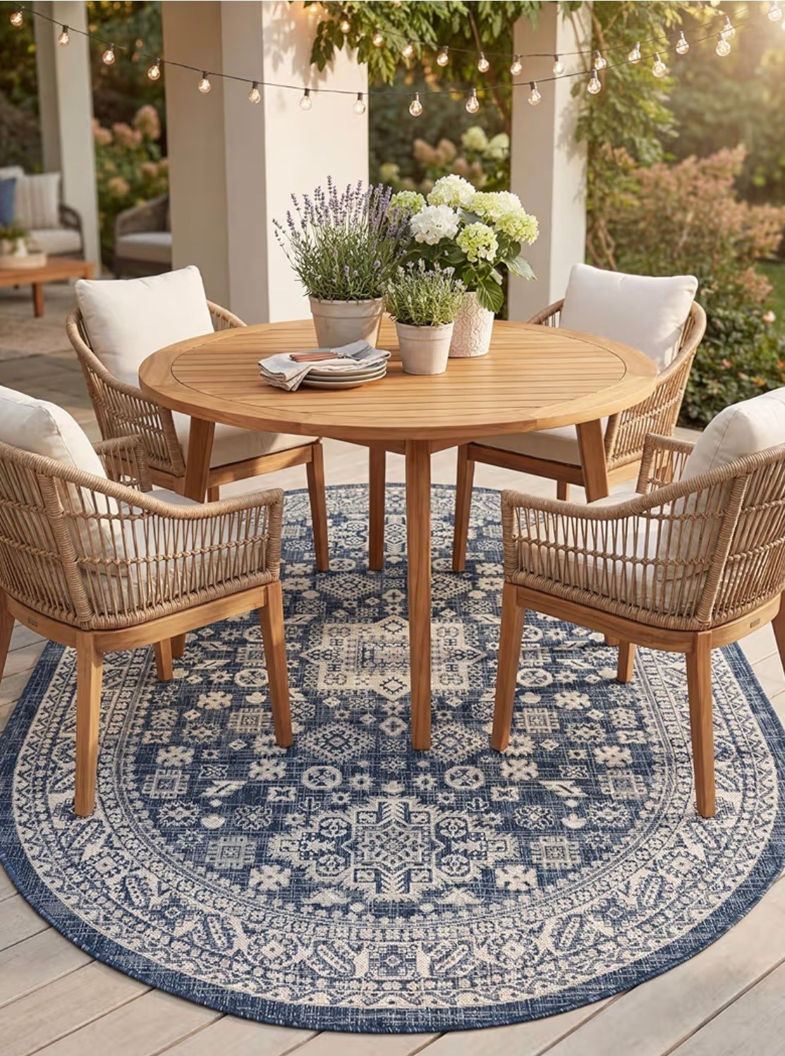 Outdoor Dining set of 4 and area rug

#LTKHome #LTKSaleAlert #LTKSpringSale