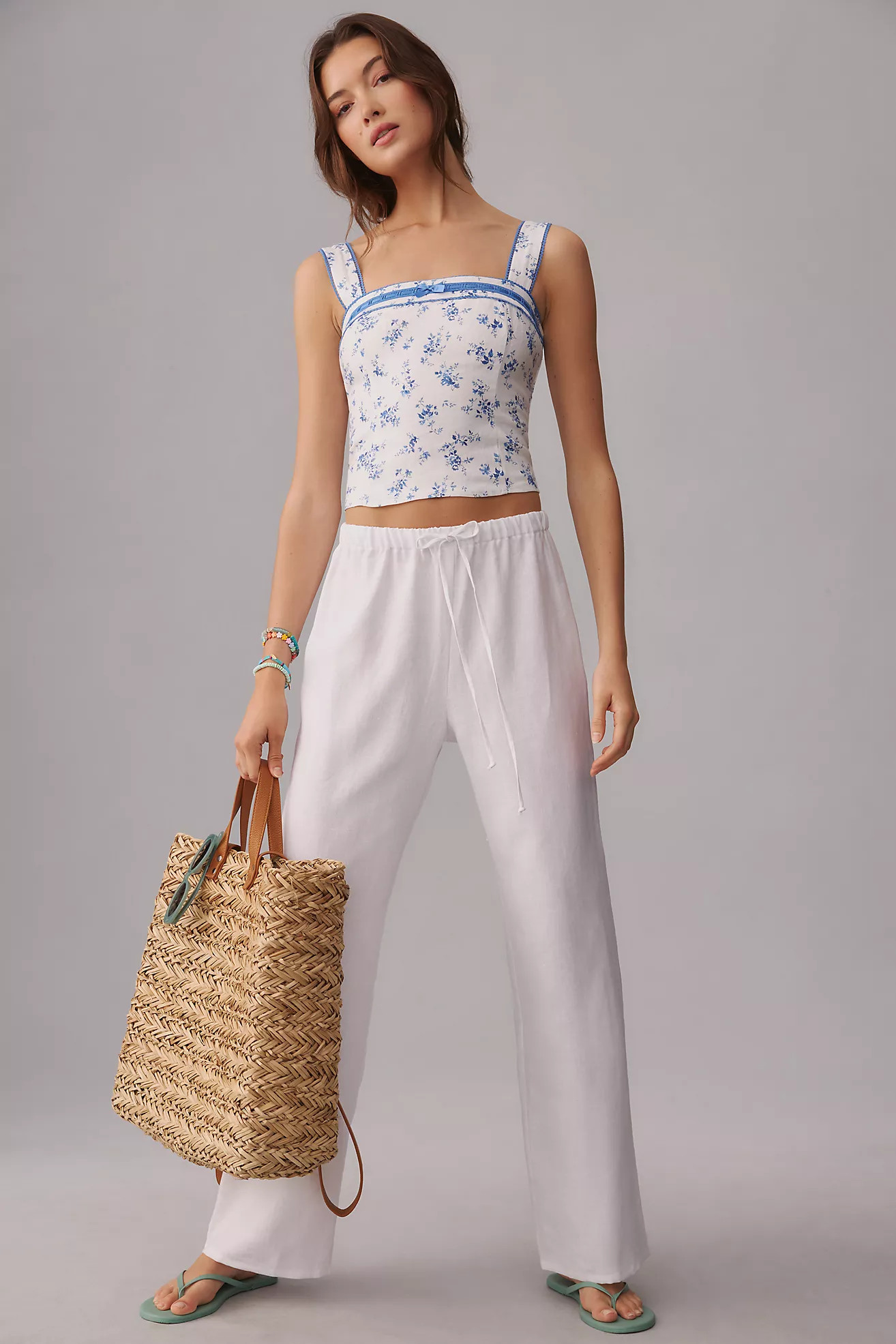 Reformation Olina Linen Pants | Anthropologie (US)