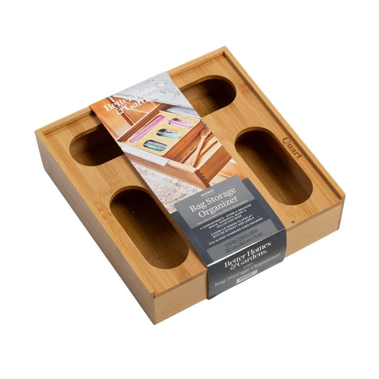 Better Homes and Gardens Bamboo Plastic Bag Storage Drawer Organizer, Natural - Walmart.com | Walmart (US)