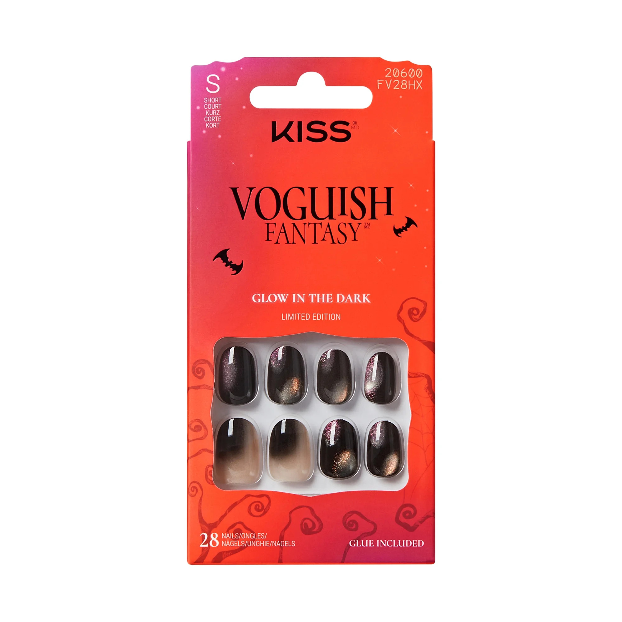 KISS Voguish Fantasy Halloween Press On Nails, ‘Little Freak’, Short Oval, 28 Count | Walmart (US)