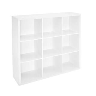 ClosetMaid 44 in. H x 44 in. W x 14 in. D White Wood Look 9-Cube Storage Organizer-1110 - The Hom... | The Home Depot