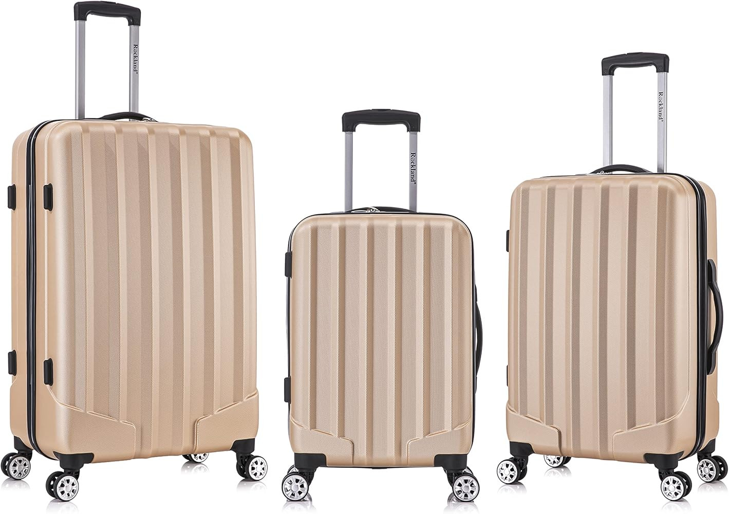 Rockland Santa Monica Hardside Spinner Wheel Luggage, Champagne, 19", 24", 28" | Amazon (US)