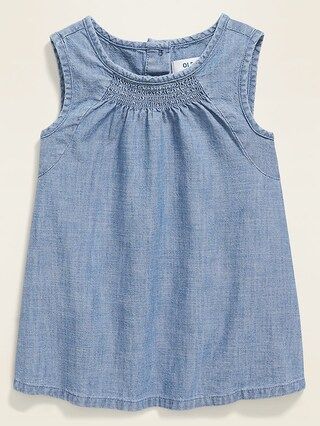 Toddler Girls / TopsSmocked A-Line Chambray Top for Toddler Girls | Old Navy (US)