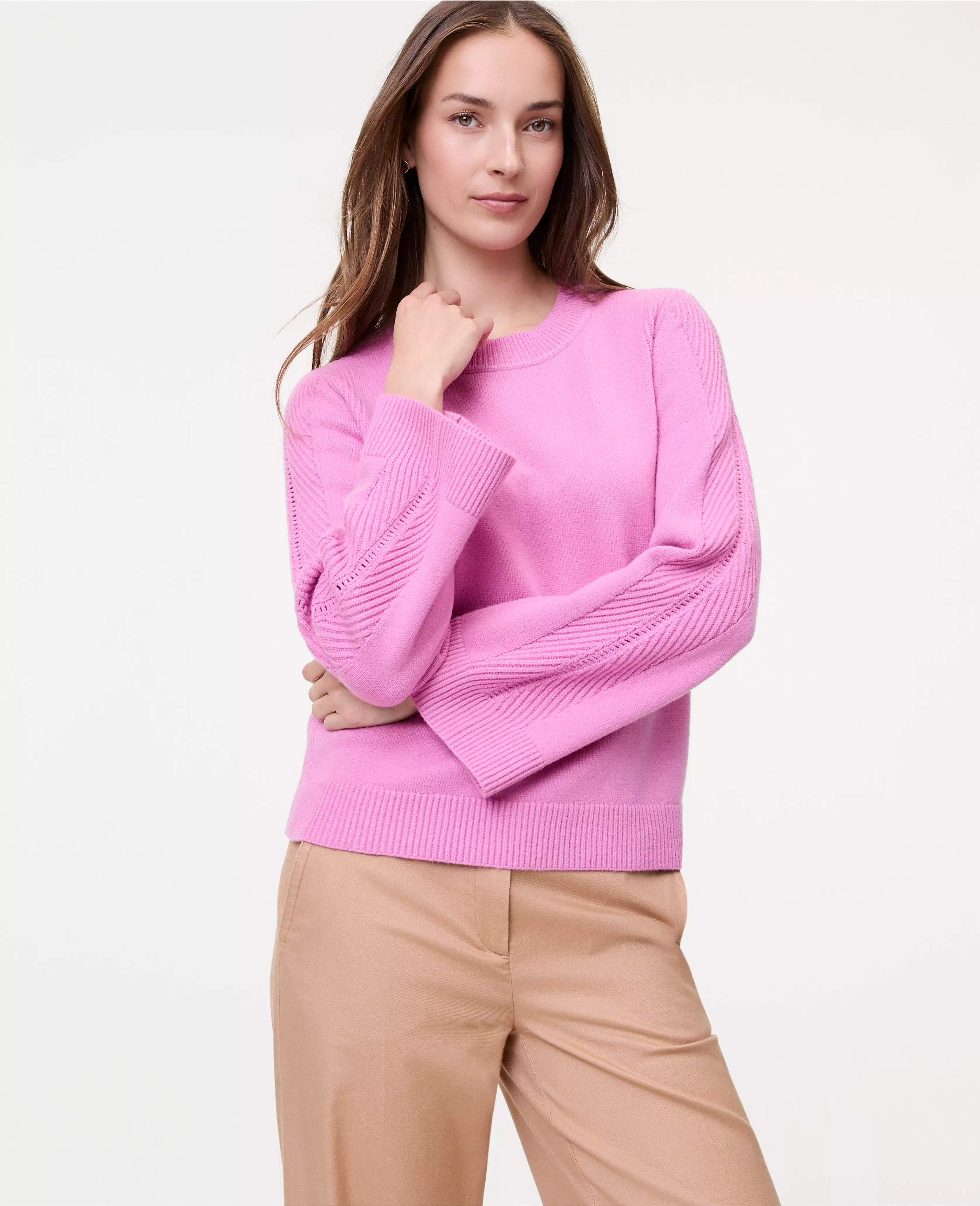 Weekend Collection Contrast Stitch Sweater | Ann Taylor