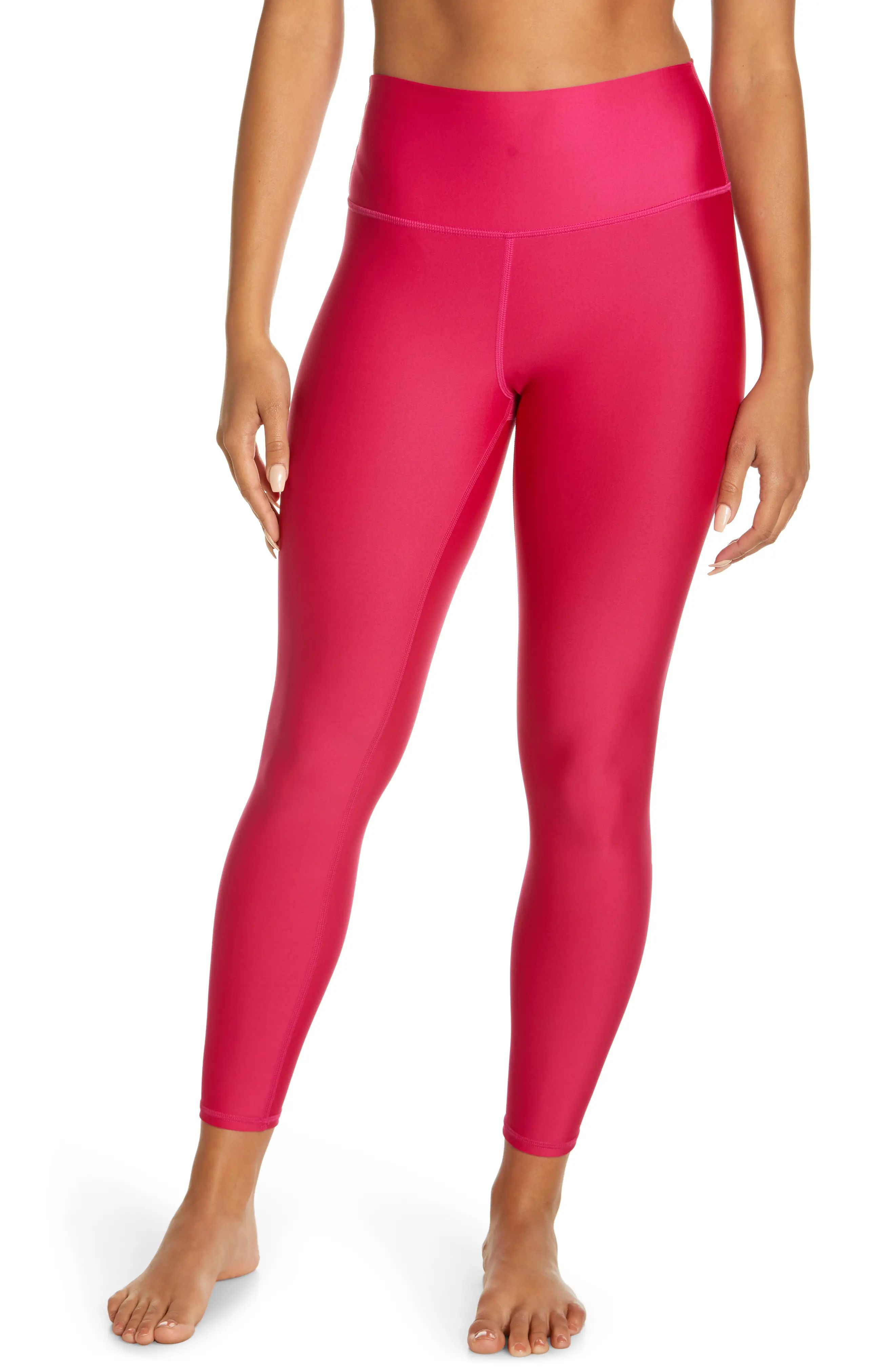 Alo Airlift High Waist Midi Leggings in Magenta Crush at Nordstrom, Size X-Small | Nordstrom