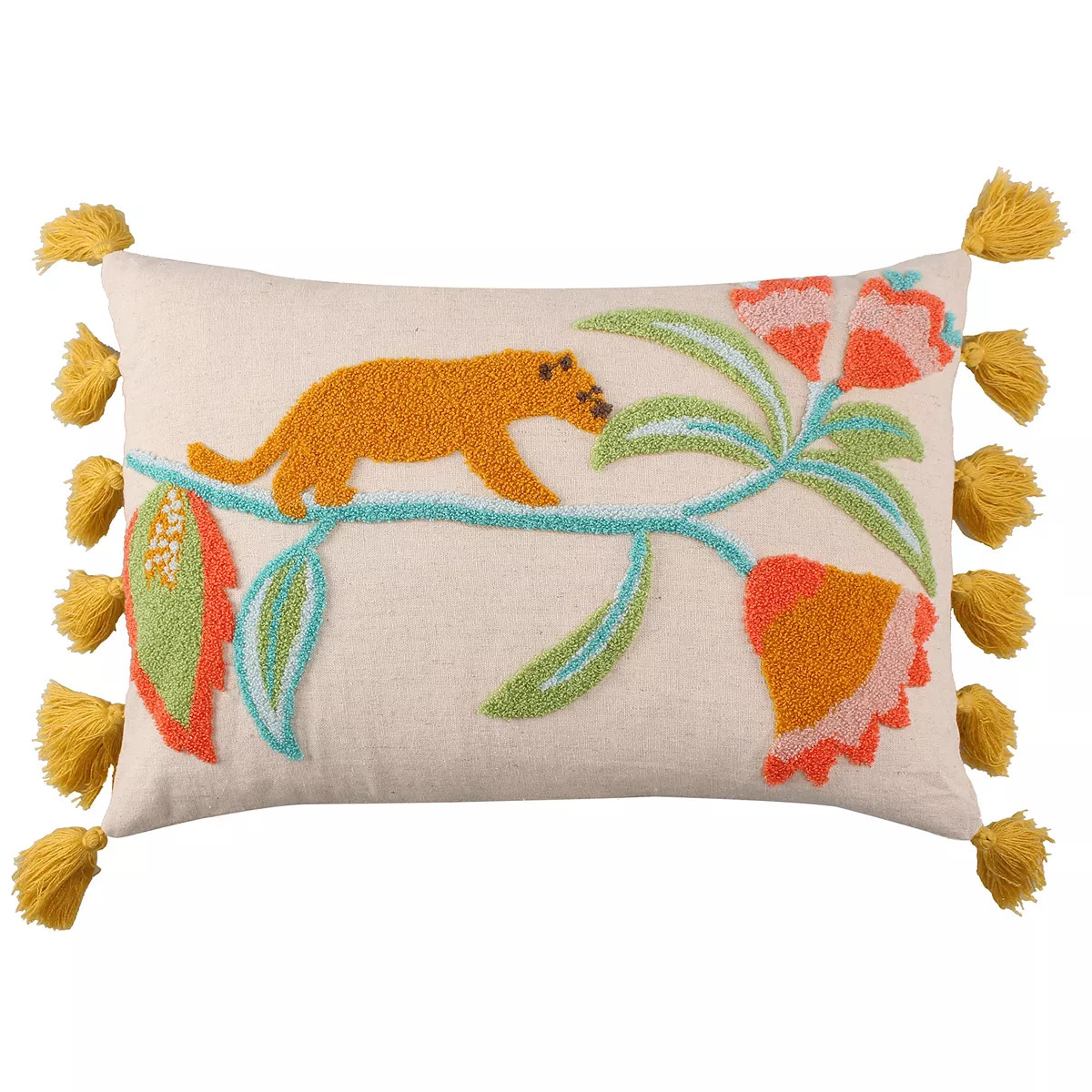 Levtex Home Melina Tiger Crewel Tassel Pillow | Kohl's