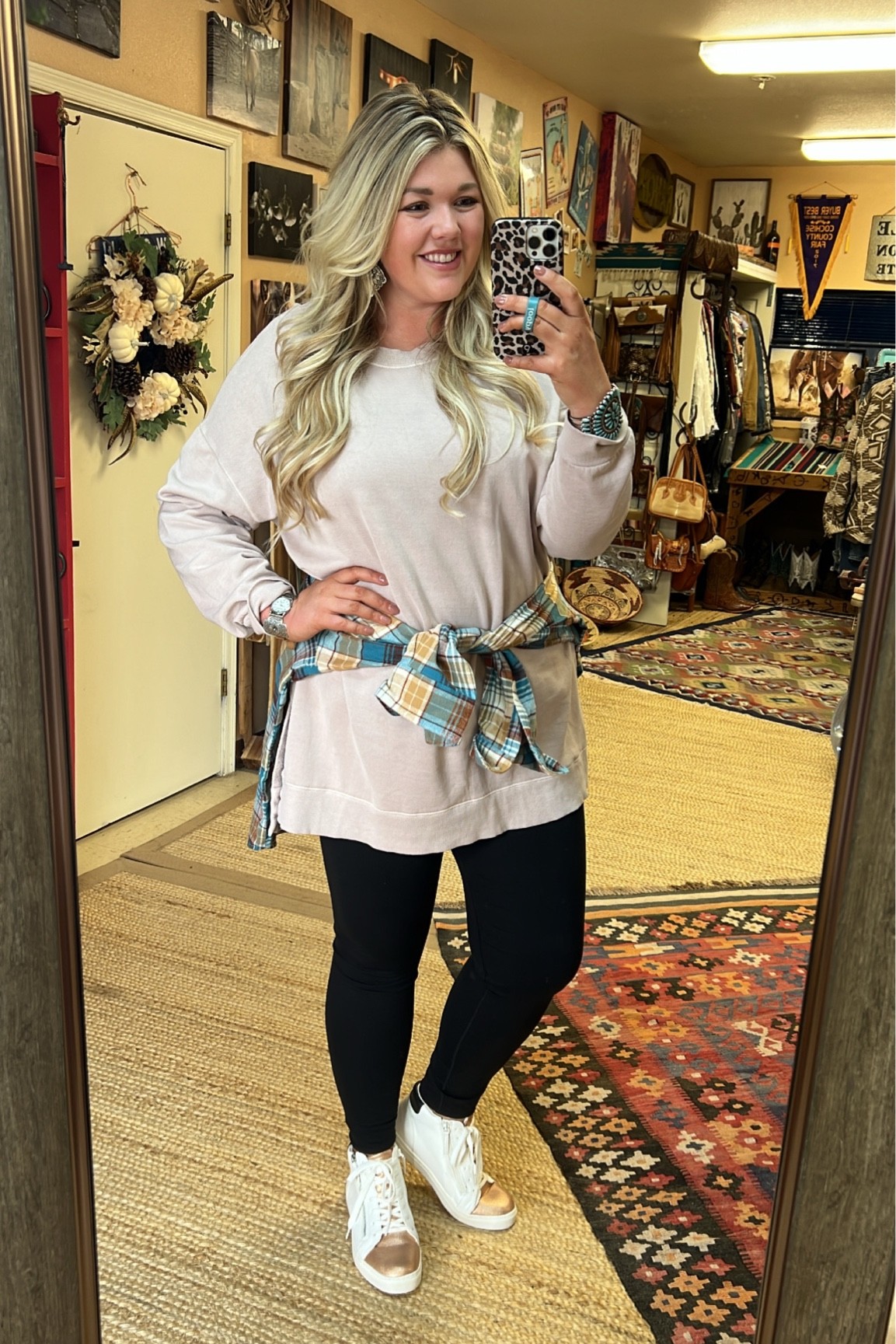 The perfect sweatshirt for tall gals! Comes in tall and curvy friendly sizing, very affordable, oversized fit. Wearing my true XXL Tall here. Great sleeve length, full booty and front coverage! If you’re shorter than 6’ I’d say go with regular sizes instead of Tall. Color is Icelandic Mineral #ltktall #tallgirlfashion #curvygirlstyle

#LTKunder50 #LTKcurves