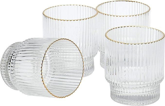 Denmark Tools for Cooks Glass Drinkware Collection- Low Boy Tumblers Set Water Bar Whisky, 4 Pack... | Amazon (US)
