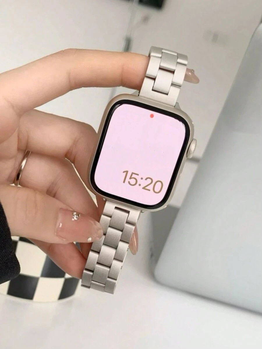 1pc Women Small Rose Gold Stainless Steel Band Compatible With Apple Watch 38mm 40mm 41mm 42mm 44... | SHEIN