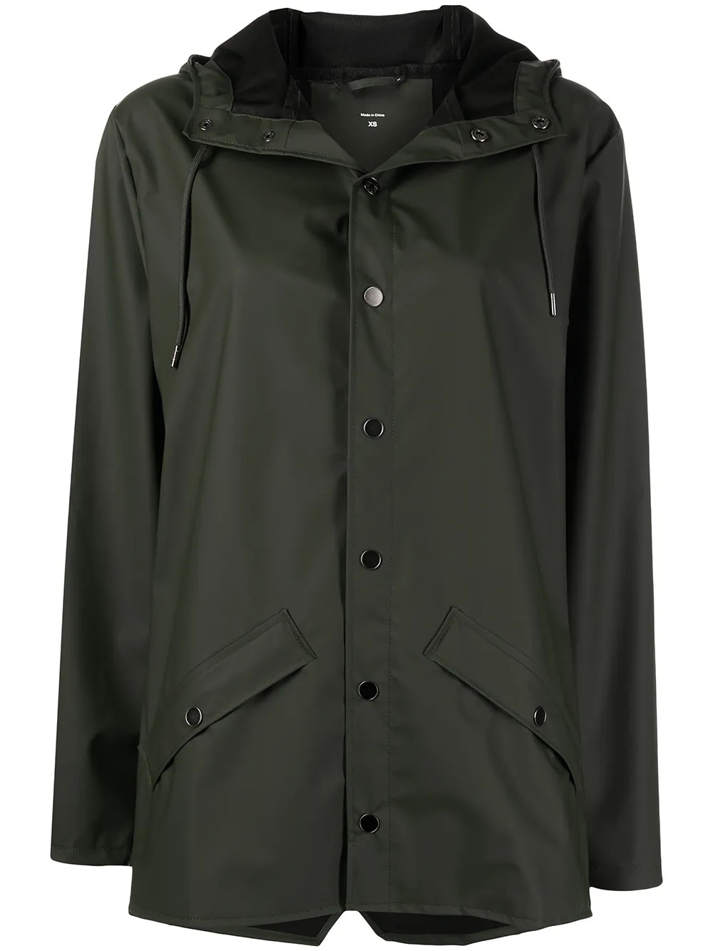 drawstring-hood buttoned rain jacket | Farfetch Global