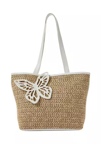 3D Butterfly Straw Tote | Belk