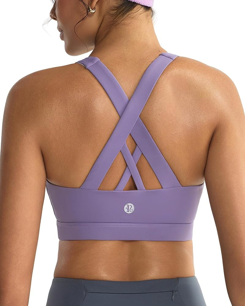 RUNNING GIRL Sports Bras for Women,Padded Strappy Sports Bras Criss-Cross Back Medium Support Spo... | Amazon (US)
