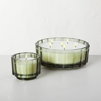 Fluted Glass Balsam & Berry Seasonal Jar Candle Green - Hearth & Hand™ with Magnolia | Target