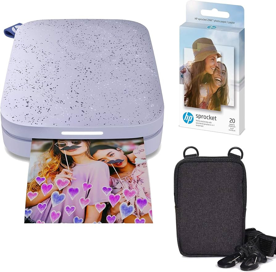 HP Sprocket Portable 2x3 Color Instant Photo Printer (Lilac) Zink Paper Bundle | Amazon (US)