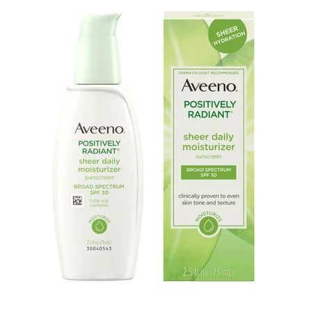 Aveeno Positively Radiant Sheer Daily Moisturizer SPF 30, 2.5 fl. oz | Walmart (US)