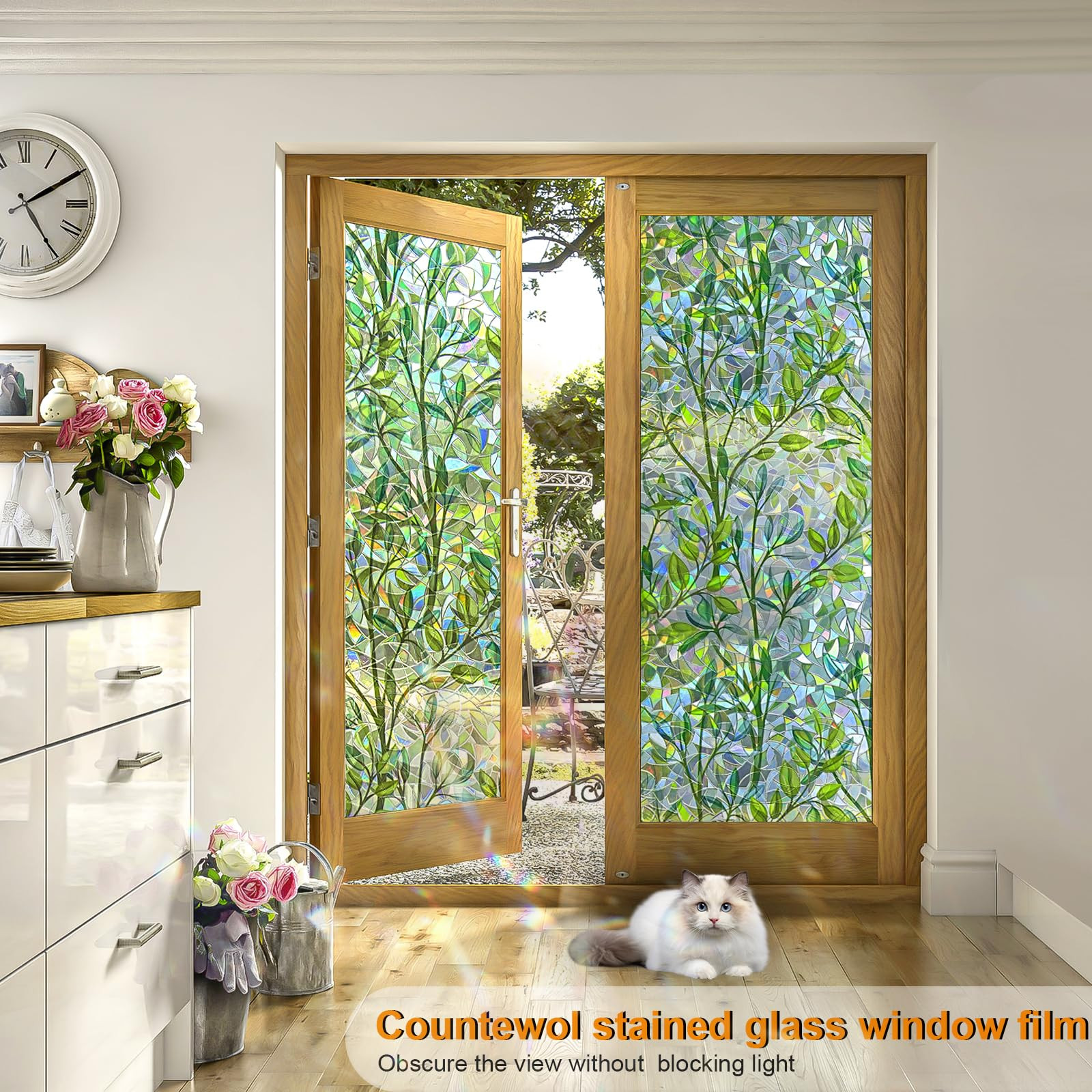 Window Privacy Film Stain Glass Window Film Rainbow Window Film Window clings Non-Adhesive Reusab... | Amazon (US)