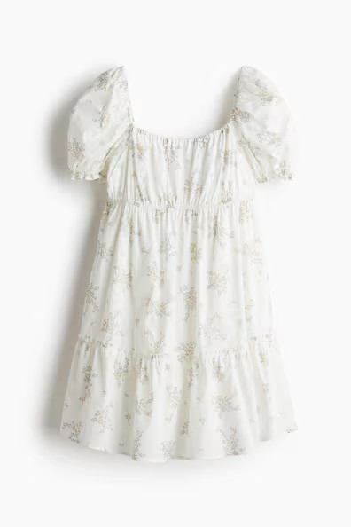 H & M - Ruffle-Trimmed Dress - White | H&M (US + CA)