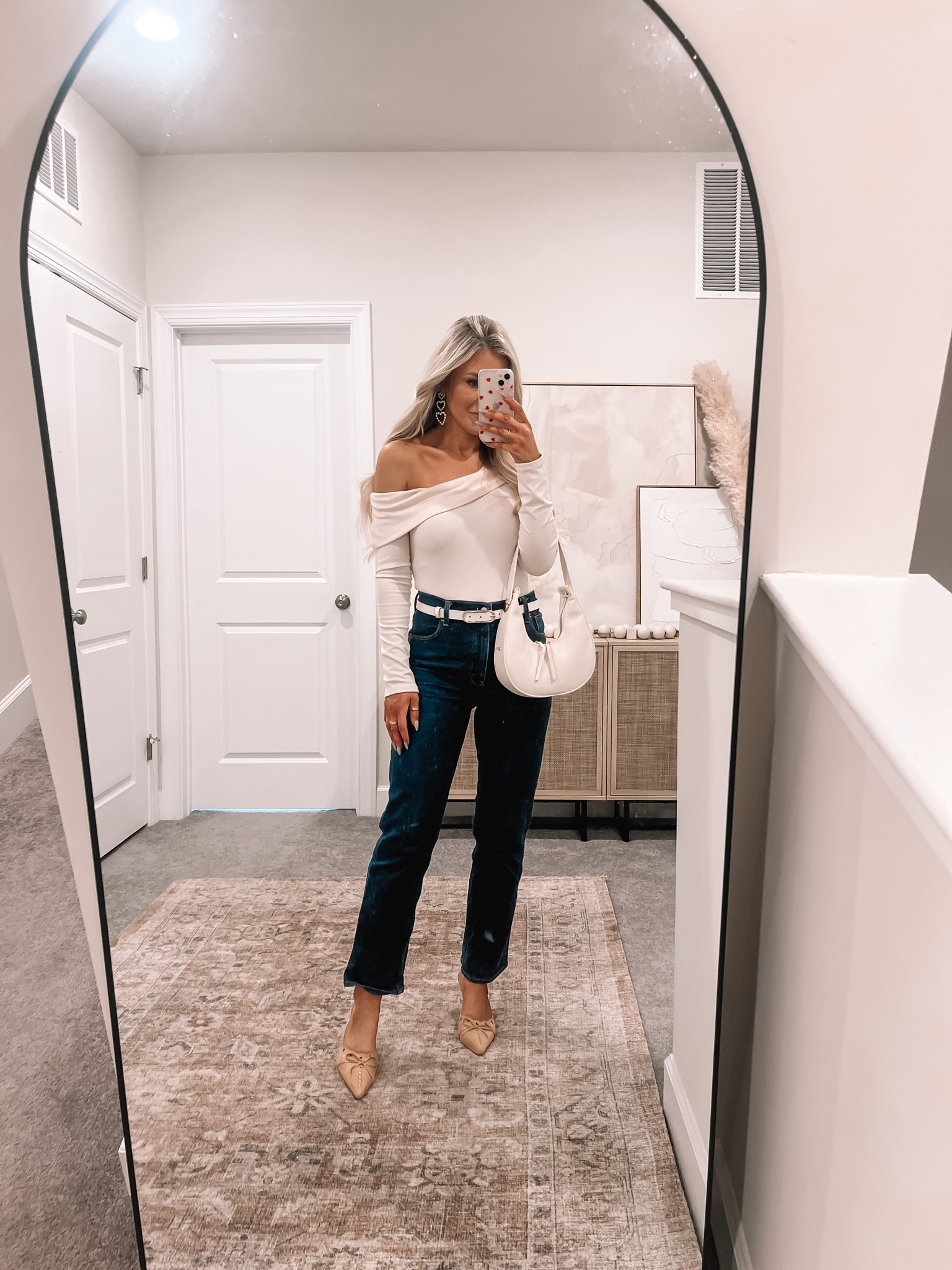 Casual Valentine’s Day outfit inspo! Size medium in the bodysuit and 27 in the jeans. 

#LTKstyletip #LTKfindsunder100 #LTKfindsunder50