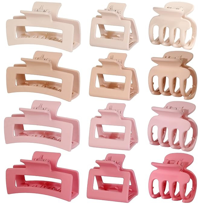 SMKSL 3 Styles Hair Clips for Women Small Medium Big Claw Clips for Thin Thick Hair 12 Pcs Hair C... | Amazon (US)