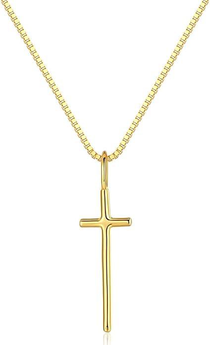 Forever Fervent Skinny Cross Necklace | Christian Pendant Chain | Religious Faith Necklace | 16.5... | Amazon (US)