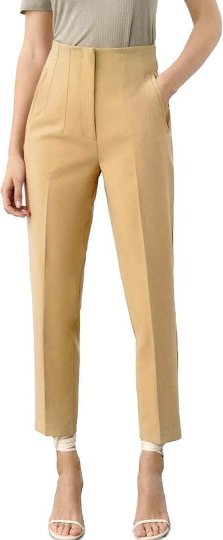 Ugerlov Women's High Waisted Dress Pants Work Business Casual Slacks Tapered Ankle Pants with Poc... | Amazon (US)
