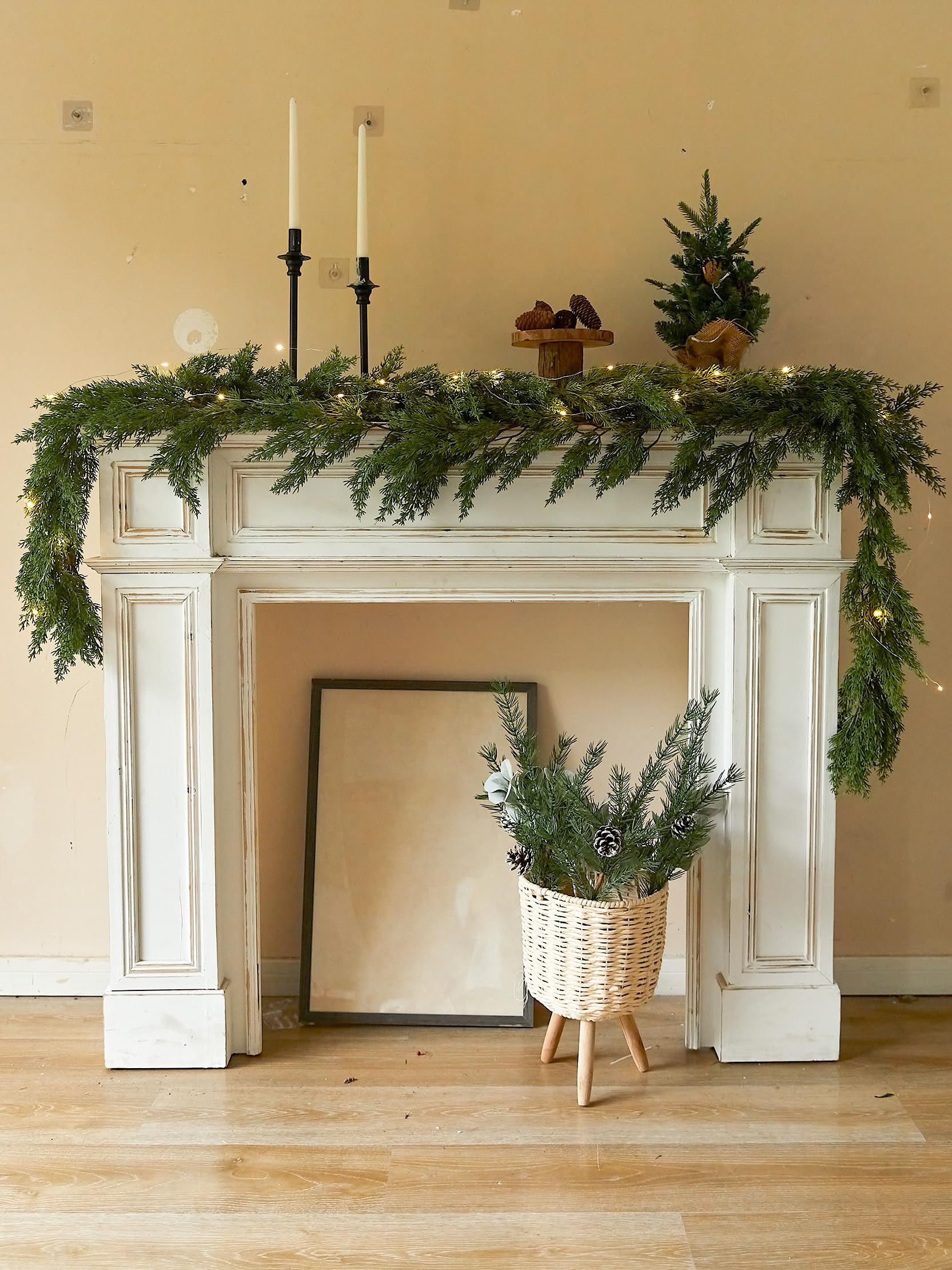 6FT PARTY JOY Seasonal Artificial Christmas Garland with LED String Lights Pine Needle Cypress Ga... | Amazon (US)