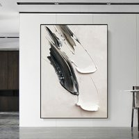 Large Black & White Painting 3D Textured Art Abstract Minimalist | Etsy (US)