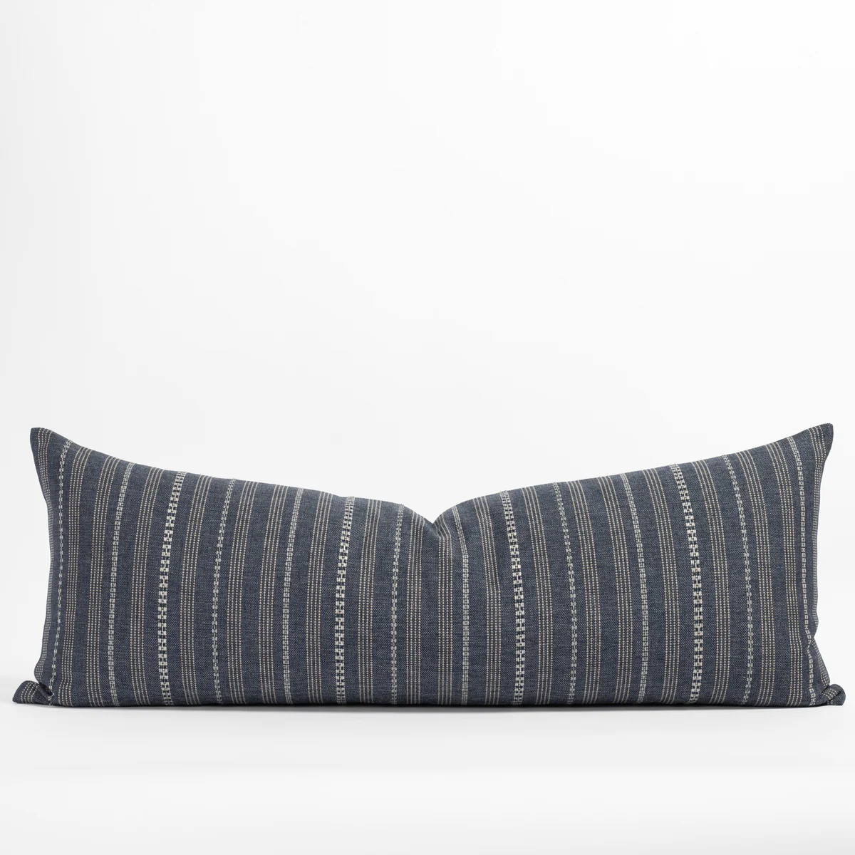 Anya Stripe 16x42 Bolster Pillow, Denim | Tonic Living