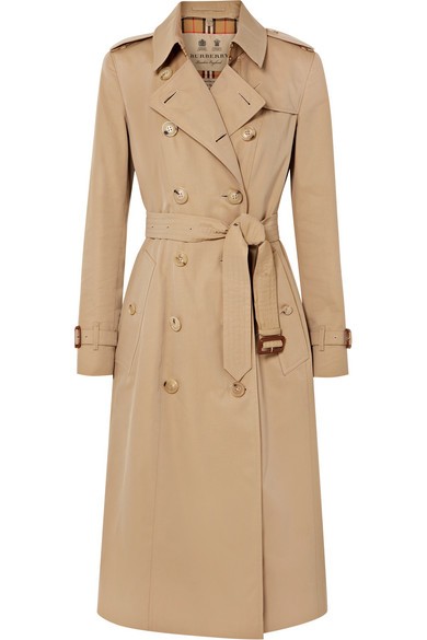 Burberry - The Chelsea Long Cotton-gabardine Trench Coat - Beige | NET-A-PORTER (US)