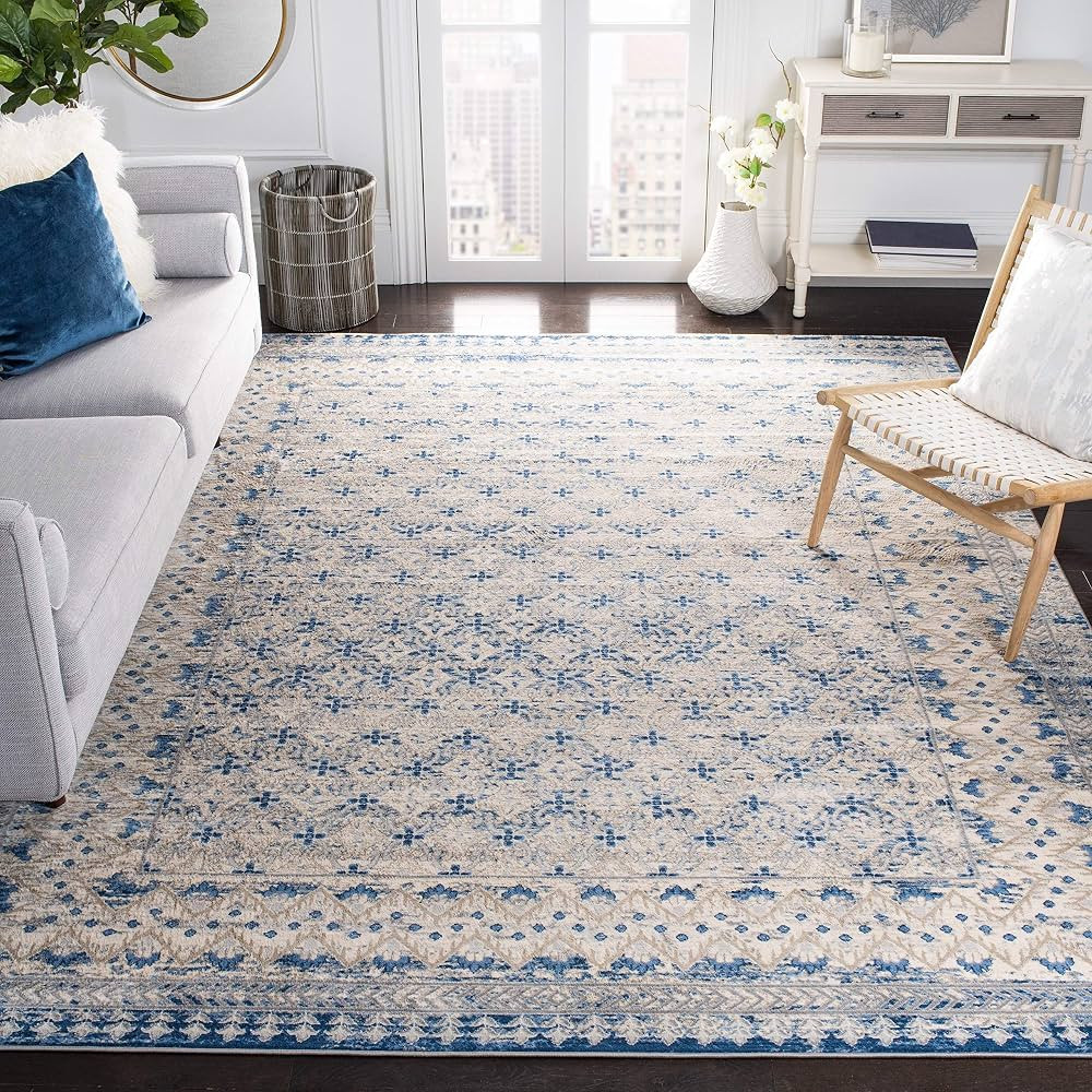 SAFAVIEH Brentwood Collection 5'3" x 7'6" Light Grey/Blue BNT899G Traditional Oriental Distressed... | Amazon (US)