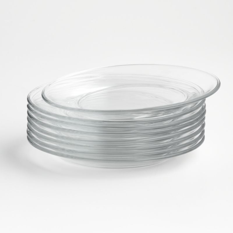 Moderno Glass Salad Plates, Set of 8 + Reviews | Crate & Barrel | Crate & Barrel