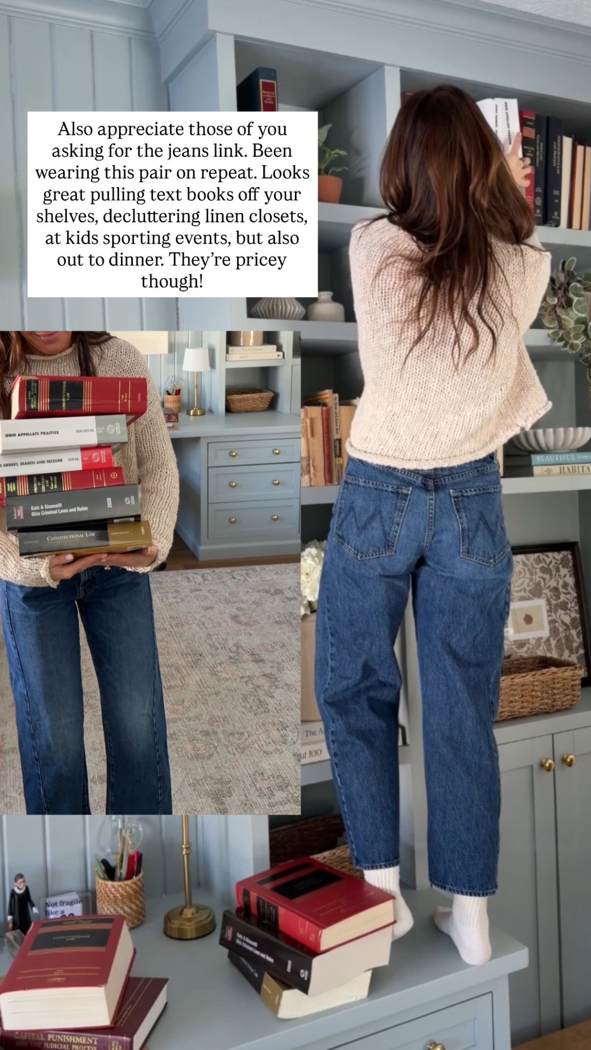 So many link requests for these jeans! Took my true size (26). They’re Mother, so the denim is softer with a little stretch, but still good structure. 

#LTKHome #LTKmomlife #LTKOver40