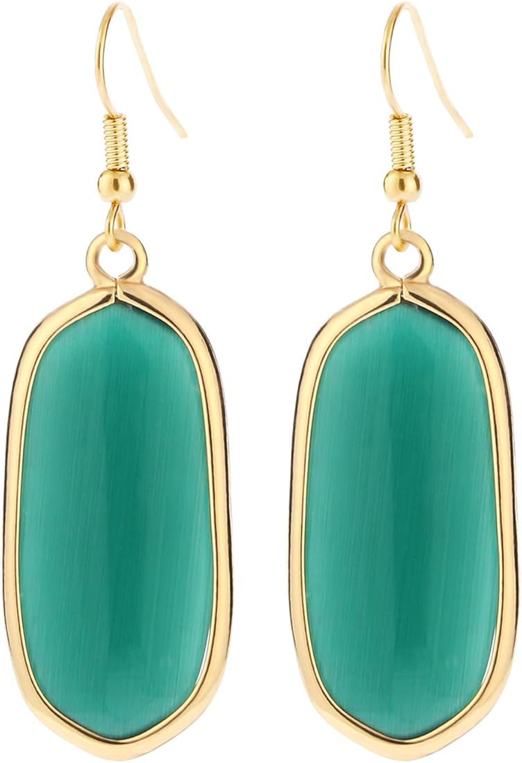 BaubleStar Natural Crystal Healing Stone Drop Dangle Earrings for Women Girls | Amazon (US)