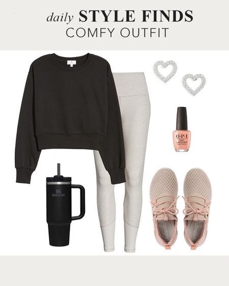 Casual comfy workout athleisure outfit: Car Pool Mom: Leggings, Sweatshirt, Sneakers, Stanley Cooler, #comfyoutfit #over40style #howtostyle #dailyfinds #dailyoutfit #sweatshirt #casualfalloutfit #falloutfits #momoutfit #carpooloutfit #stanley #workoutclothes #workout #casualattire #affordablestyle 

#LTKstyletip #LTKover40 #LTKfitness