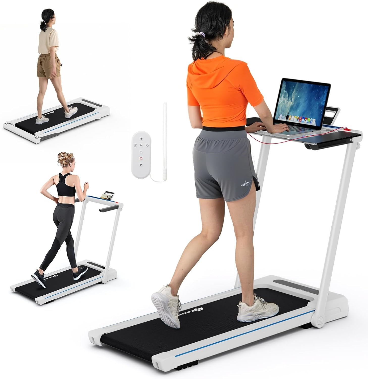 Goplus 3-in-1 Treadmill with Large Desk, 2.5HP Folding Electric Treadmills, LED Display, Remote C... | Amazon (US)
