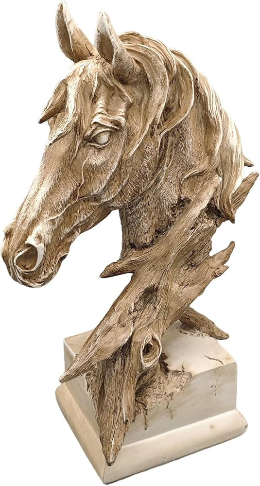 16" Animal Horses Head Bust Table Sculpture Retro Resin Home Decor Statue for Bedroom,Living Room... | Amazon (US)