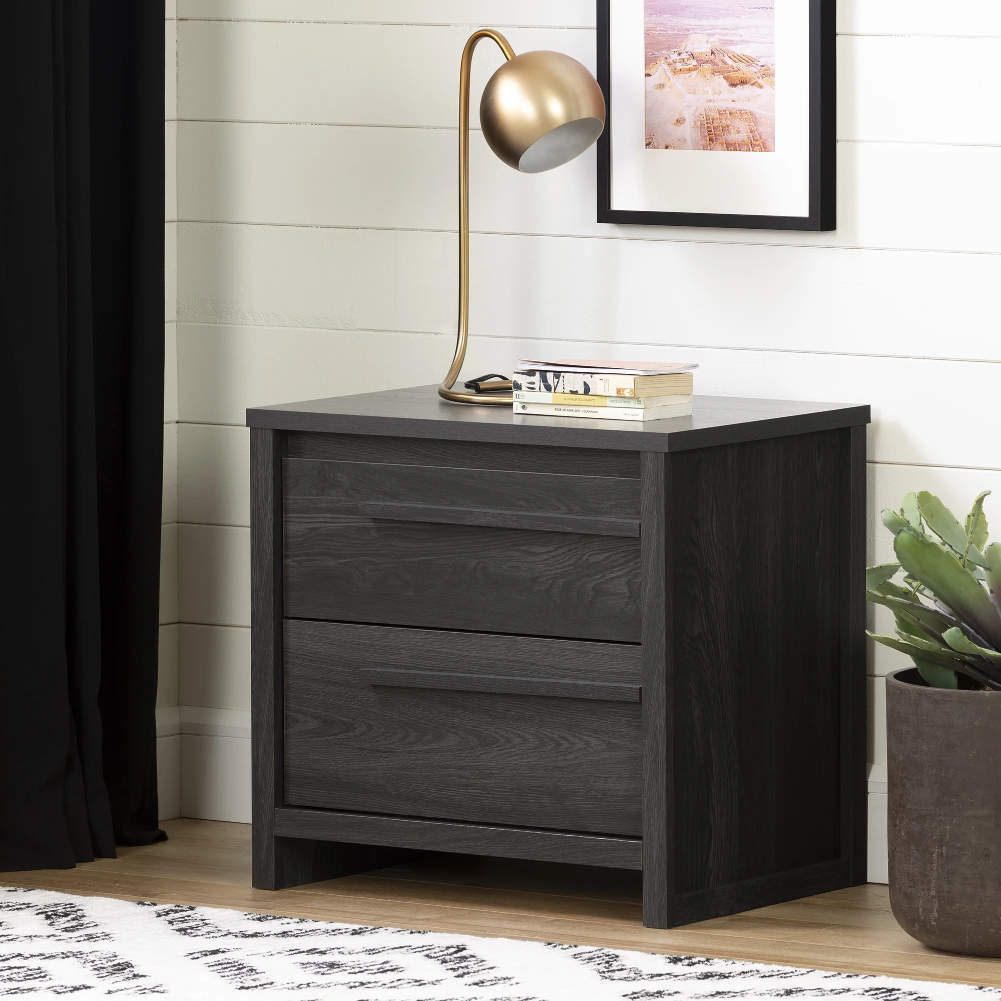 South Shore Lensky 2-Drawer Nightstand - End Table with Storage for Adult, in Gray Oak | Walmart (CA)