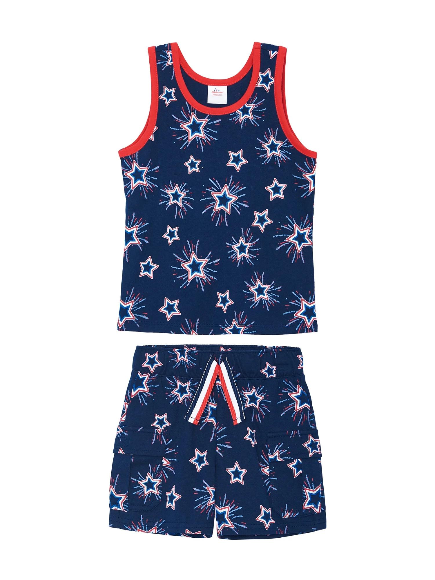 Way To Celebrate Toddler Boy Americana Tank and Short Set, 2 Pieces, Sizes 12M-5T | Walmart (US)