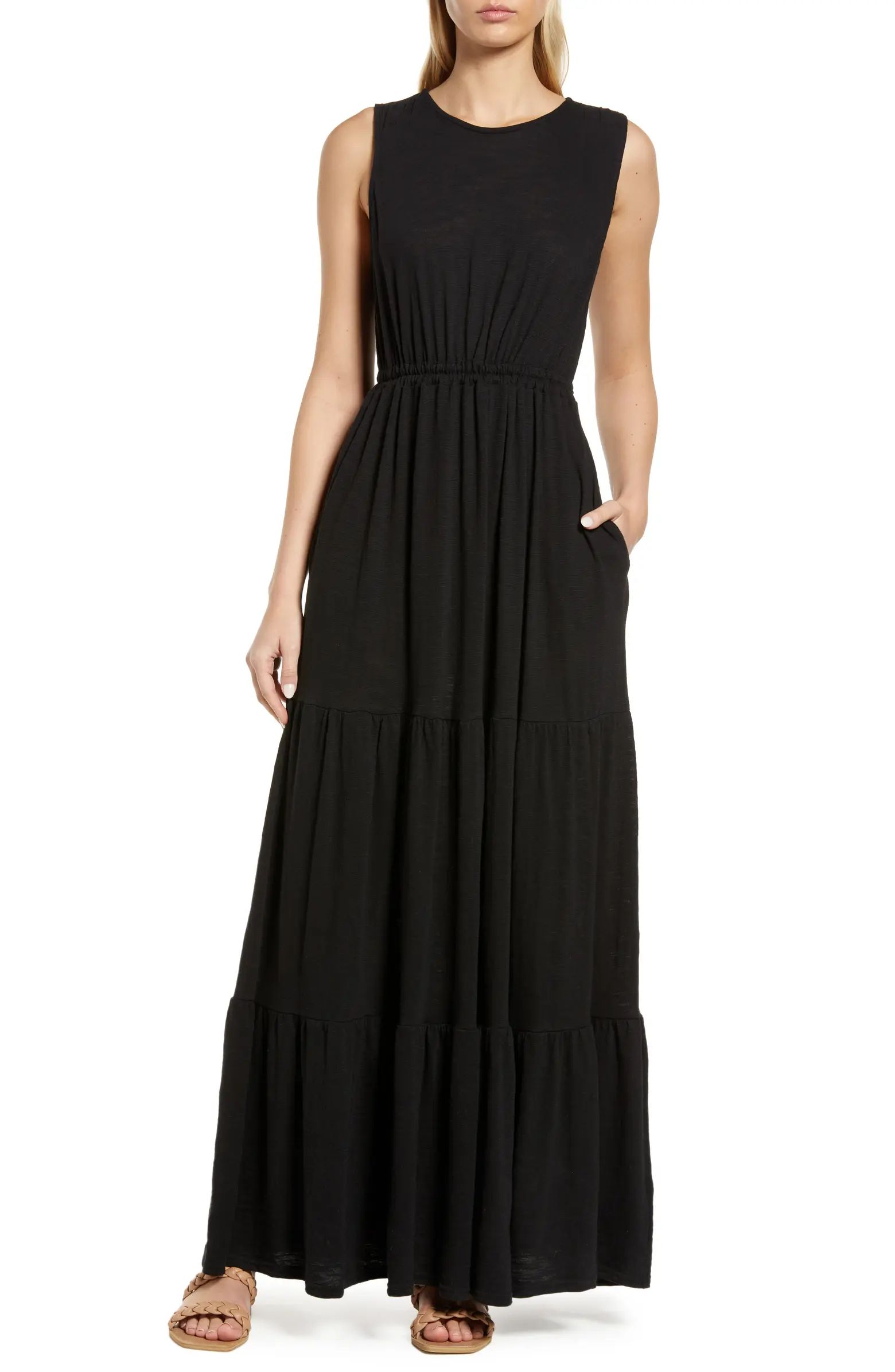 Caslon® Women's Tiered Sleeveless Maxi Dress | Nordstrom | Nordstrom