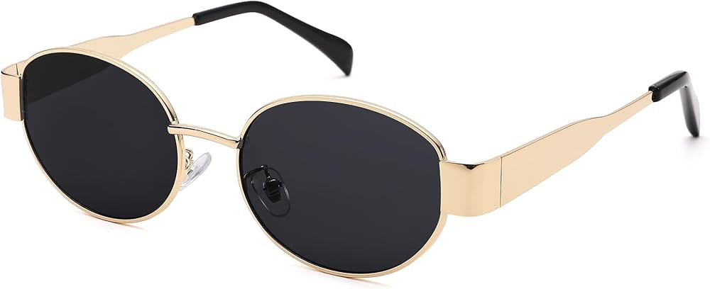 COASION Retro Oval Sunglasses for Women - 90s Vintage Designer Fashion Shades - UV400 Protection ... | Amazon (US)