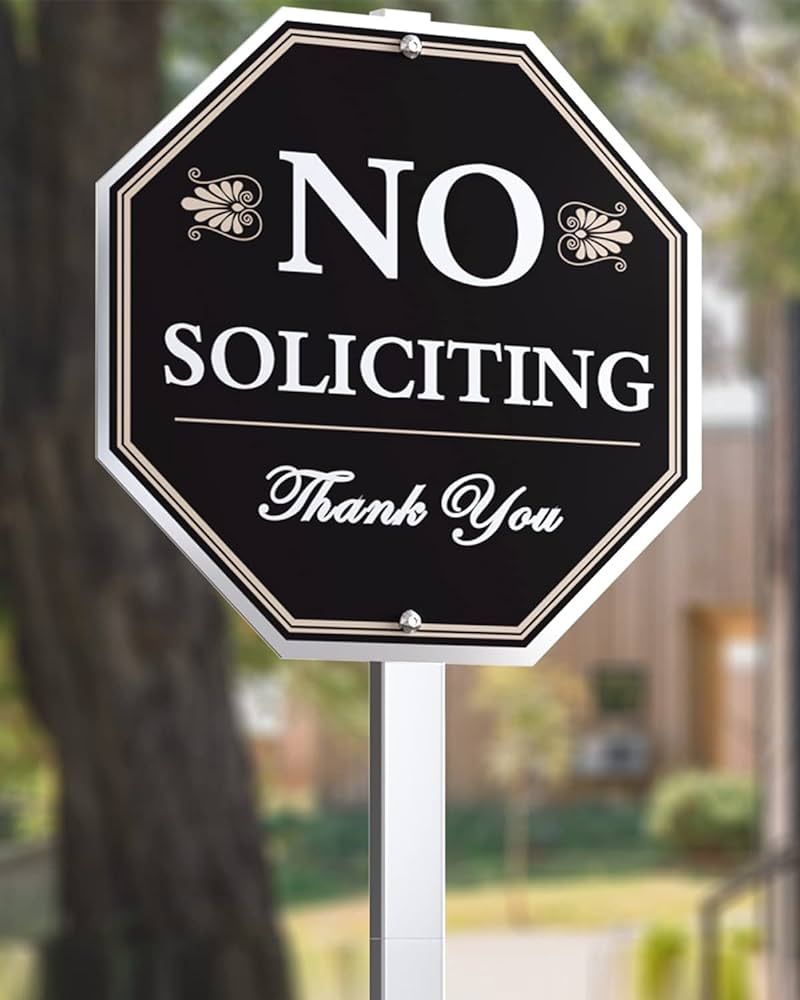 SWEETAPRIL No Soliciting Sign For House - 28" Aluminum Heavy Duty Weather Resistant With Stake, C... | Amazon (US)