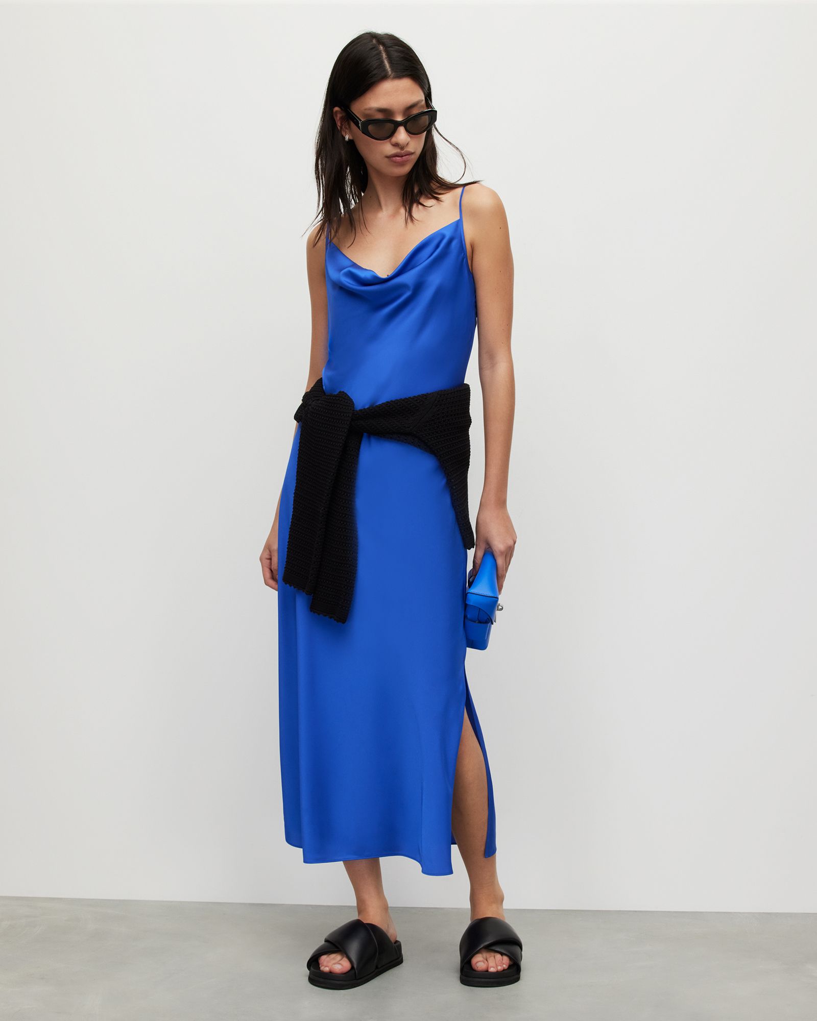 Hadley Cowl Neck Midi Slip Dress | AllSaints UK