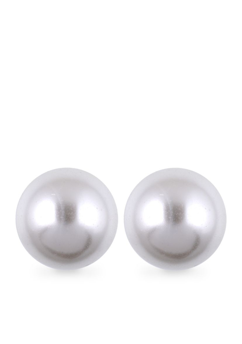 12-mm. Faux Pearl Studs | Belk