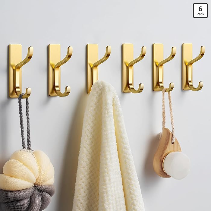 pickpiff Adhesive Wall Coat Hooks - Heavy Duty Stick-On Door Hanger, Metal Hook for Hanging Towel... | Amazon (US)