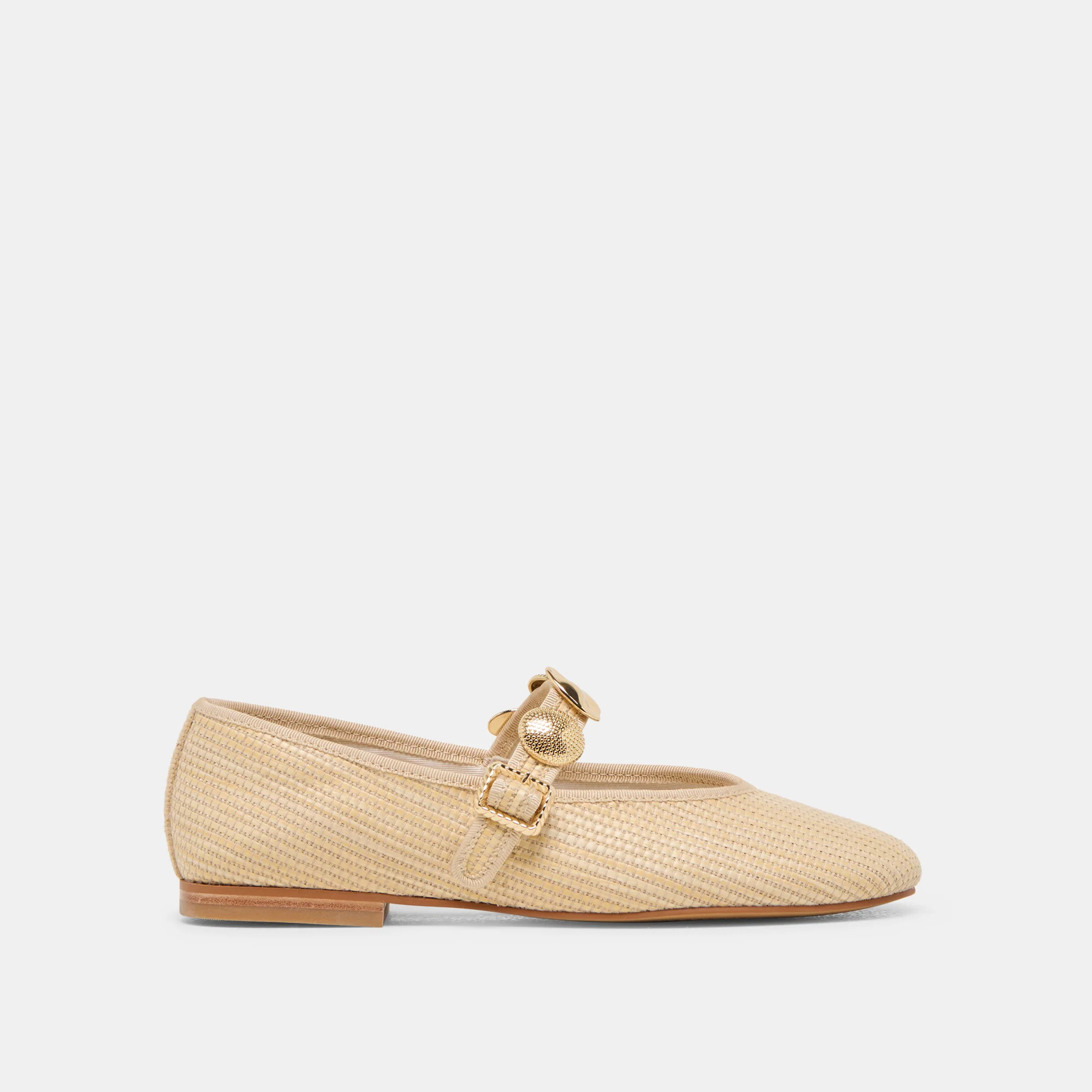 RELAN BALLET FLATS LT NATURAL RAFFIA | DolceVita.com