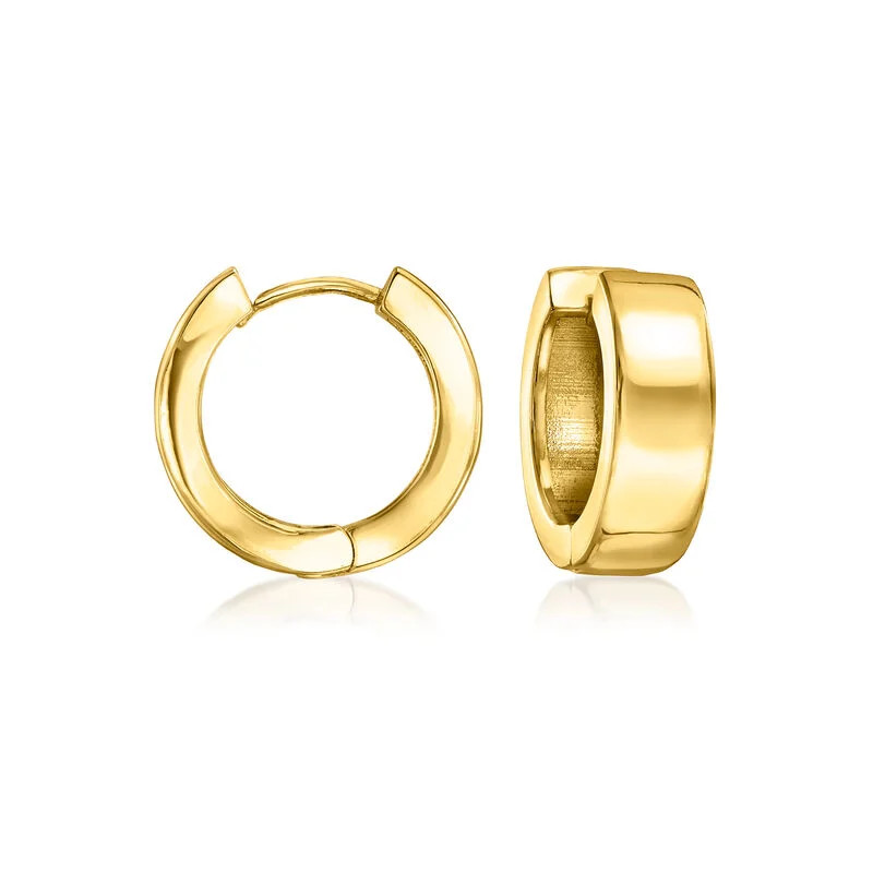 14kt Yellow Gold-Plated Huggie Hoop Earrings. 3/4" | Ross-Simons