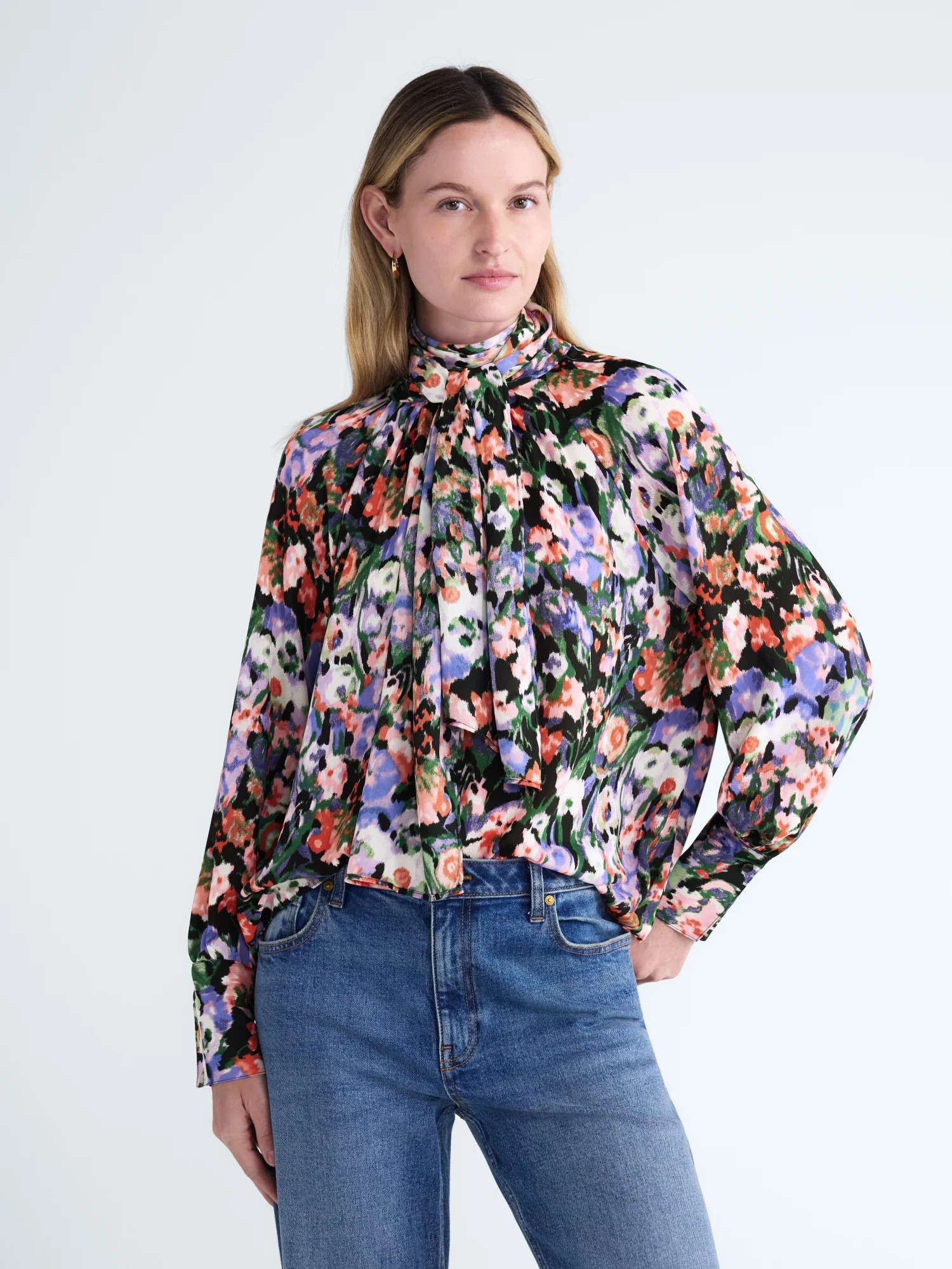 Scoop Women's and Women's Plus Tie Back Blouse, Sizes XS-4X | Walmart (US)
